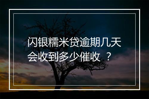 闪银糯米贷逾期几天会收到多少催收 ？