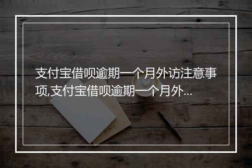 支付宝借呗逾期一个月外访注意事项,支付宝借呗逾期一个月外访流程详解