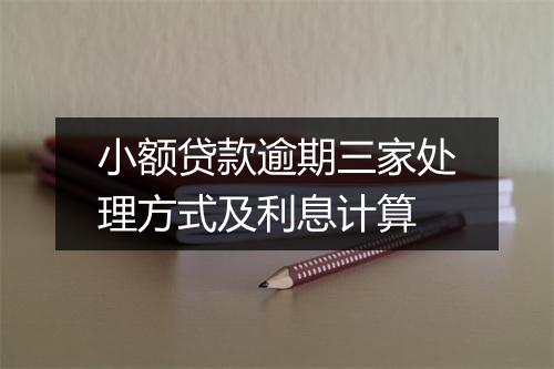 小额贷款逾期三家处理方式及利息计算