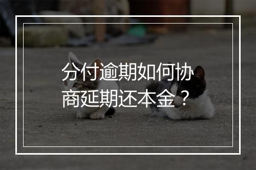 分付逾期如何协商延期还本金？
