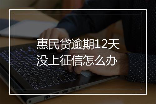 惠民贷逾期12天没上征信怎么办