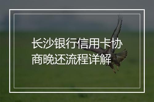长沙银行信用卡协商晚还流程详解