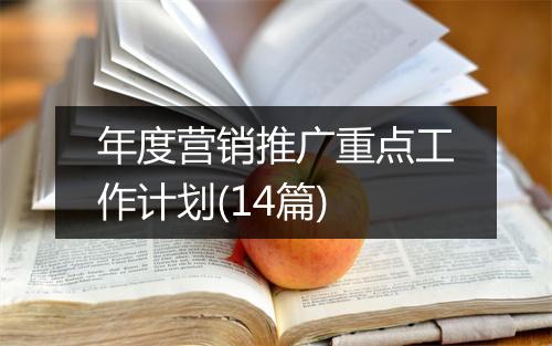 年度营销推广重点工作计划(14篇)