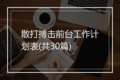 散打搏击前台工作计划表(共30篇)