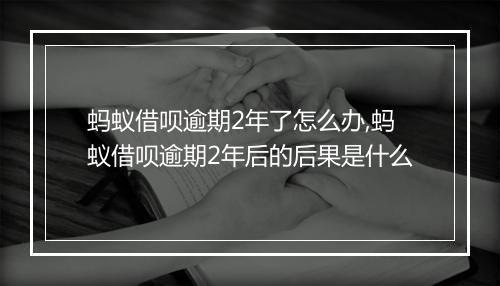 蚂蚁借呗逾期2年了怎么办,蚂蚁借呗逾期2年后的后果是什么