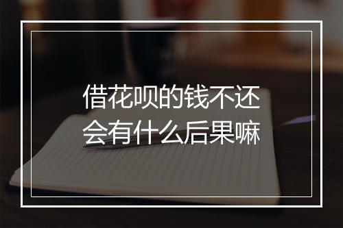 借花呗的钱不还会有什么后果嘛