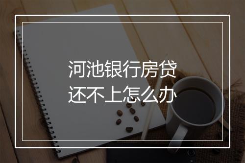 河池银行房贷还不上怎么办