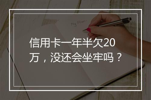 信用卡一年半欠20万，没还会坐牢吗？