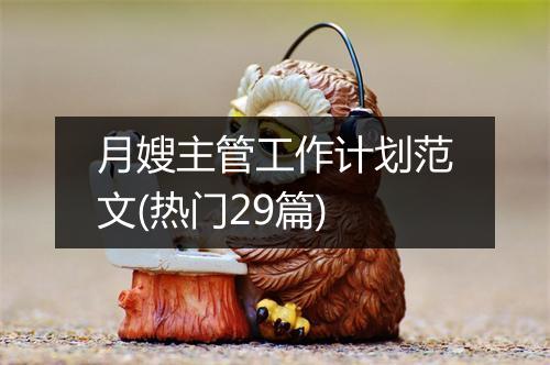 月嫂主管工作计划范文(热门29篇)