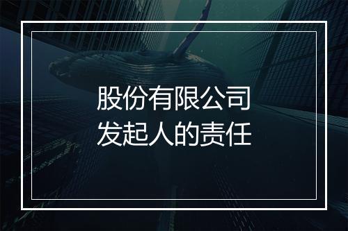 股份有限公司发起人的责任