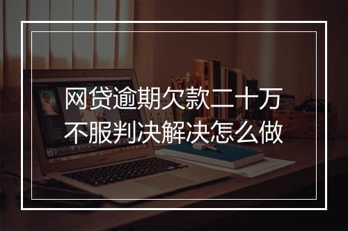 网贷逾期欠款二十万不服判决解决怎么做