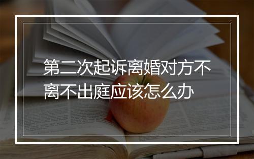 第二次起诉离婚对方不离不出庭应该怎么办