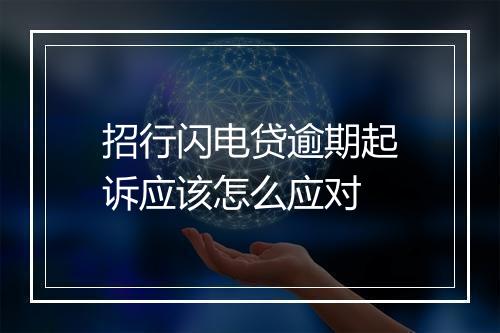招行闪电贷逾期起诉应该怎么应对
