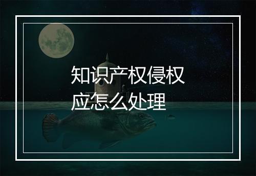 知识产权侵权应怎么处理