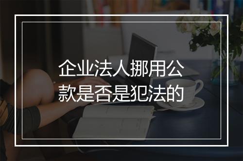 企业法人挪用公款是否是犯法的