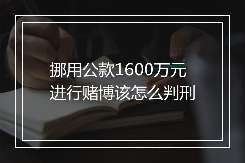 挪用公款1600万元进行赌博该怎么判刑