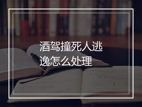 酒驾撞死人逃逸怎么处理