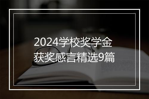 2024学校奖学金获奖感言精选9篇