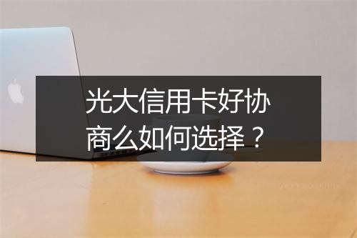 光大信用卡好协商么如何选择？