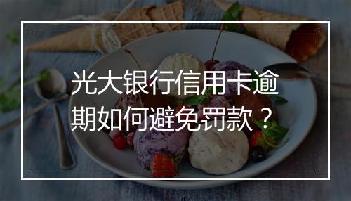 光大银行信用卡逾期如何避免罚款？
