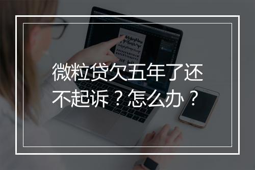微粒贷欠五年了还不起诉？怎么办？