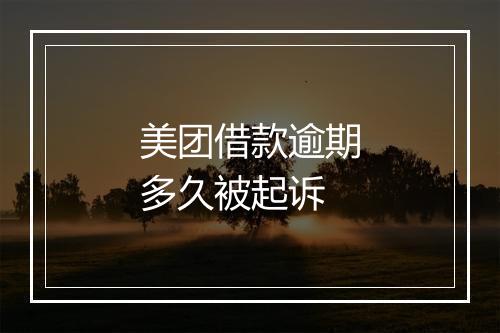 美团借款逾期多久被起诉