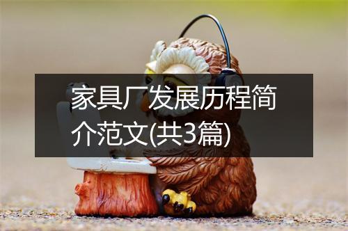 家具厂发展历程简介范文(共3篇)