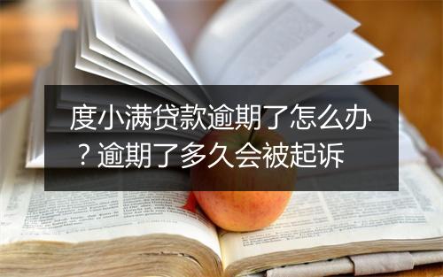 度小满贷款逾期了怎么办？逾期了多久会被起诉