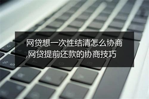 网贷想一次性结清怎么协商,网贷提前还款的协商技巧