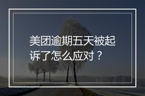 美团逾期五天被起诉了怎么应对？