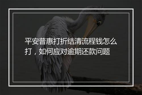 平安普惠打折结清流程钱怎么打，如何应对逾期还款问题