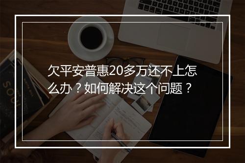 欠平安普惠20多万还不上怎么办？如何解决这个问题？