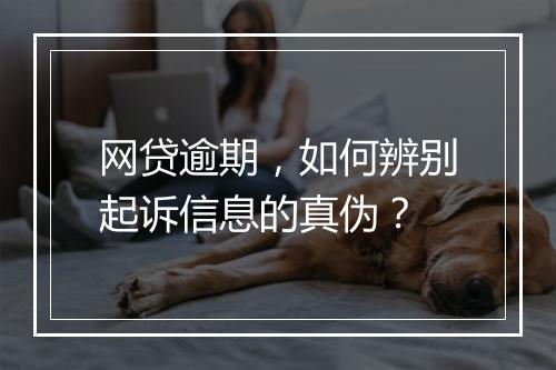 网贷逾期，如何辨别起诉信息的真伪？
