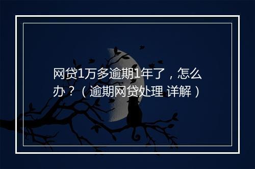 网贷1万多逾期1年了，怎么办？（逾期网贷处理 详解）