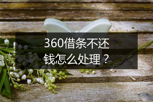 360借条不还钱怎么处理？