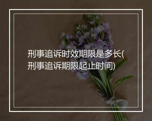 刑事追诉时效期限是多长(刑事追诉期限起止时间)