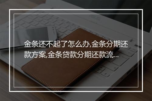 金条还不起了怎么办,金条分期还款方案,金条贷款分期还款流程