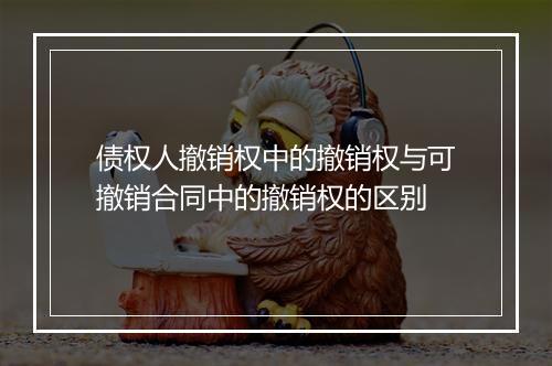 债权人撤销权中的撤销权与可撤销合同中的撤销权的区别