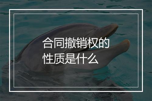 合同撤销权的性质是什么