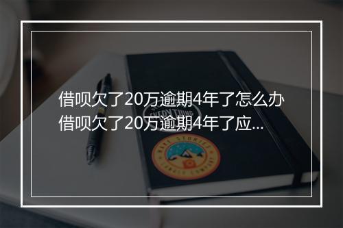 借呗欠了20万逾期4年了怎么办借呗欠了20万逾期4年了应该怎么处理呢