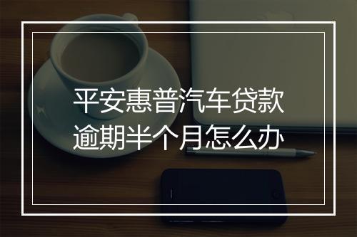 平安惠普汽车贷款逾期半个月怎么办