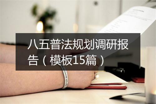 八五普法规划调研报告（模板15篇）