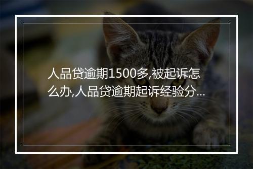 人品贷逾期1500多,被起诉怎么办,人品贷逾期起诉经验分享