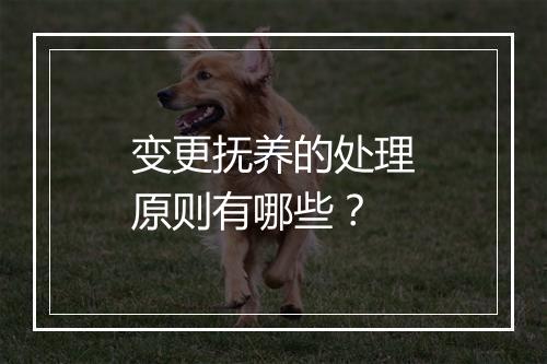 变更抚养的处理原则有哪些？