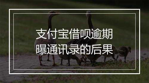 支付宝借呗逾期曝通讯录的后果
