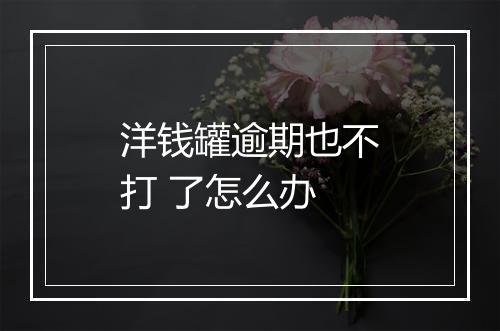 洋钱罐逾期也不打 了怎么办