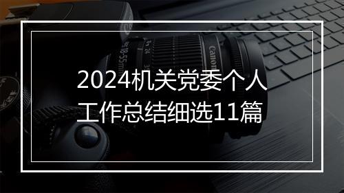 2024机关党委个人工作总结细选11篇
