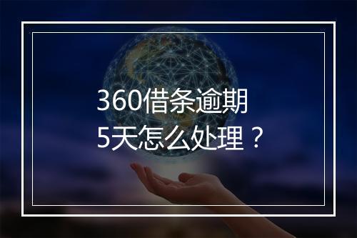 360借条逾期5天怎么处理？
