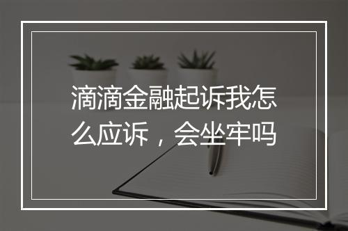 滴滴金融起诉我怎么应诉，会坐牢吗