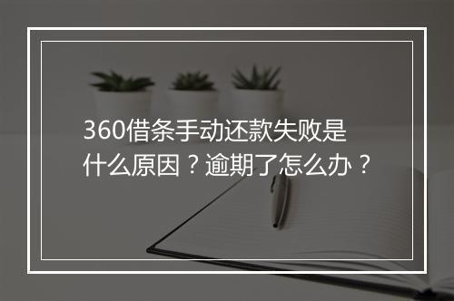 360借条手动还款失败是什么原因？逾期了怎么办？